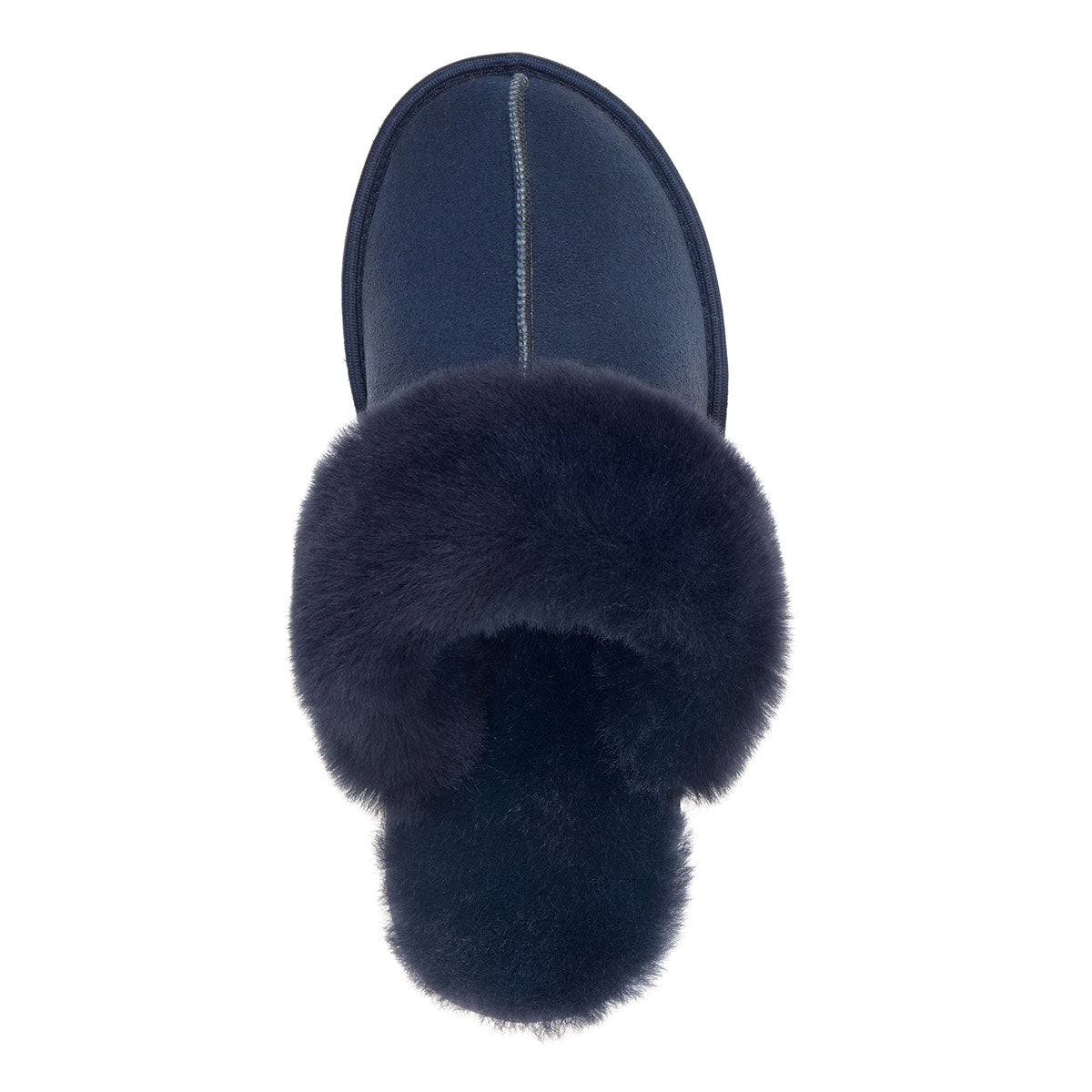 Ines Sheepskin Cuff Mules - Midnight Navy