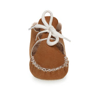 Lupe Hand-Stitched Sheepskin Baby Booties - Honey