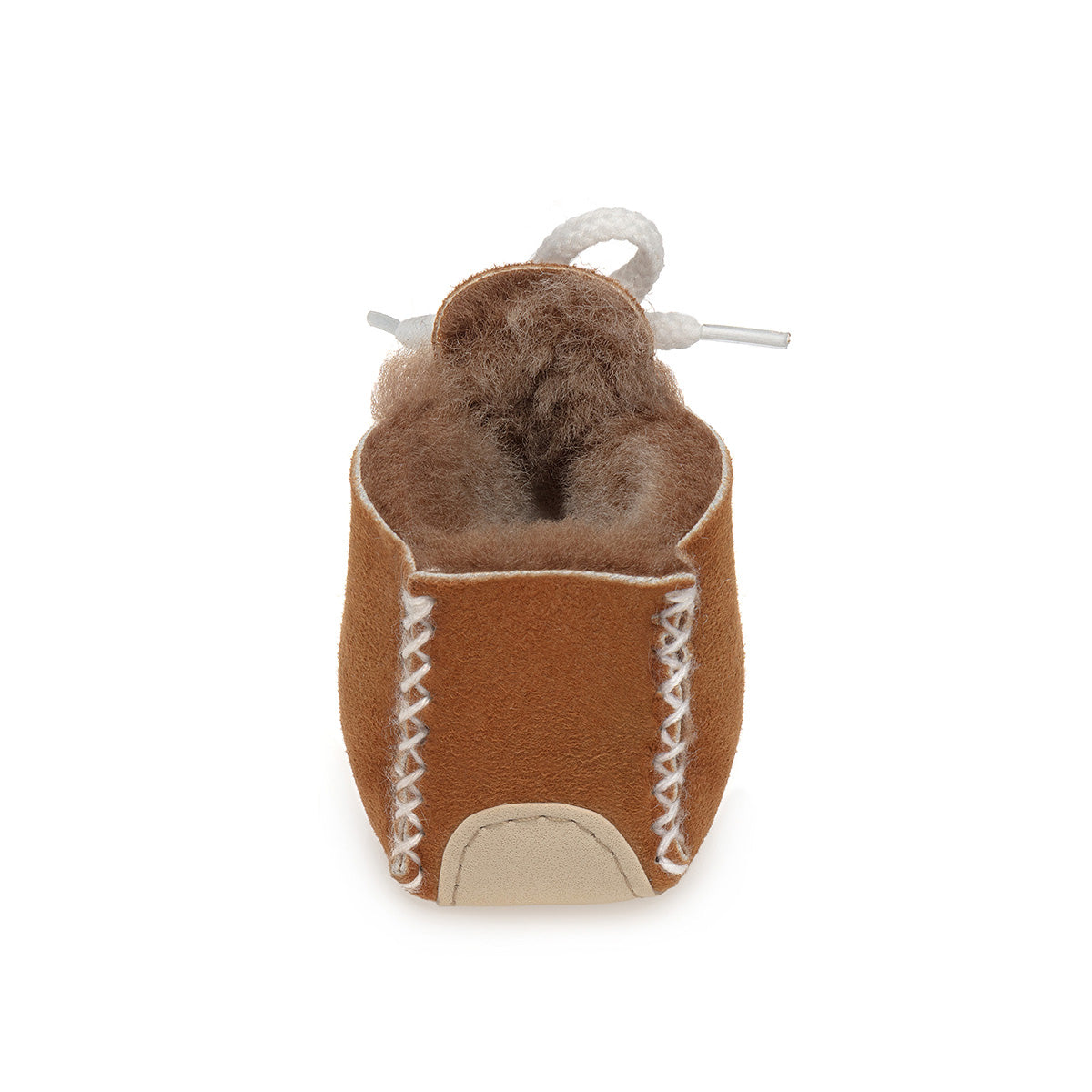 Lupe Hand-Stitched Sheepskin Baby Booties - Honey