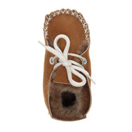 Lupe Hand-Stitched Sheepskin Baby Booties - Honey