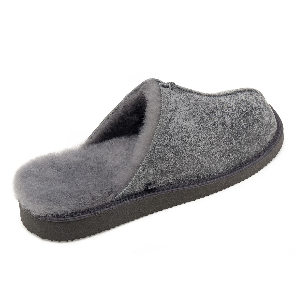 Machar Sheepskin Slippers - Grey Distressed Leather