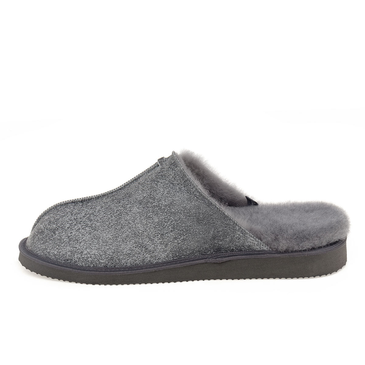 Machar Sheepskin Slippers - Grey Distressed Leather