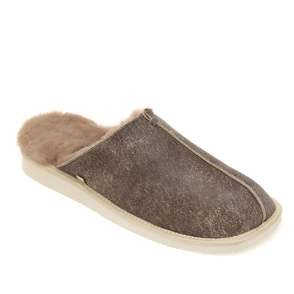 Machar Sheepskin Slippers - Nutmeg Distressed Leather