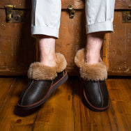 Gael Sheepskin Slippers - Dark Brown