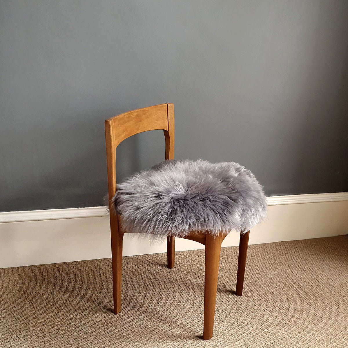 Grey British Sheepskin Seat Pad