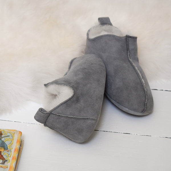 Kids Berit Sheepskin Slippers - Grey