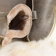 Alpin Sheepskin Slippers - Nutmeg Distressed Leather