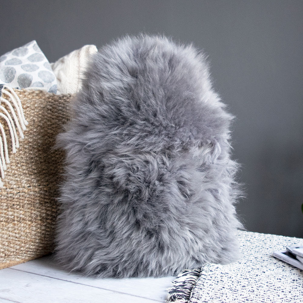 Fluffy hot water bottle, Grey