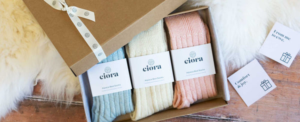 Alpaca Bed Socks - 3 Pair Gift Box