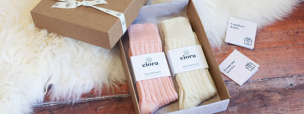 Alpaca Bed Socks - 2 Pair Gift Box